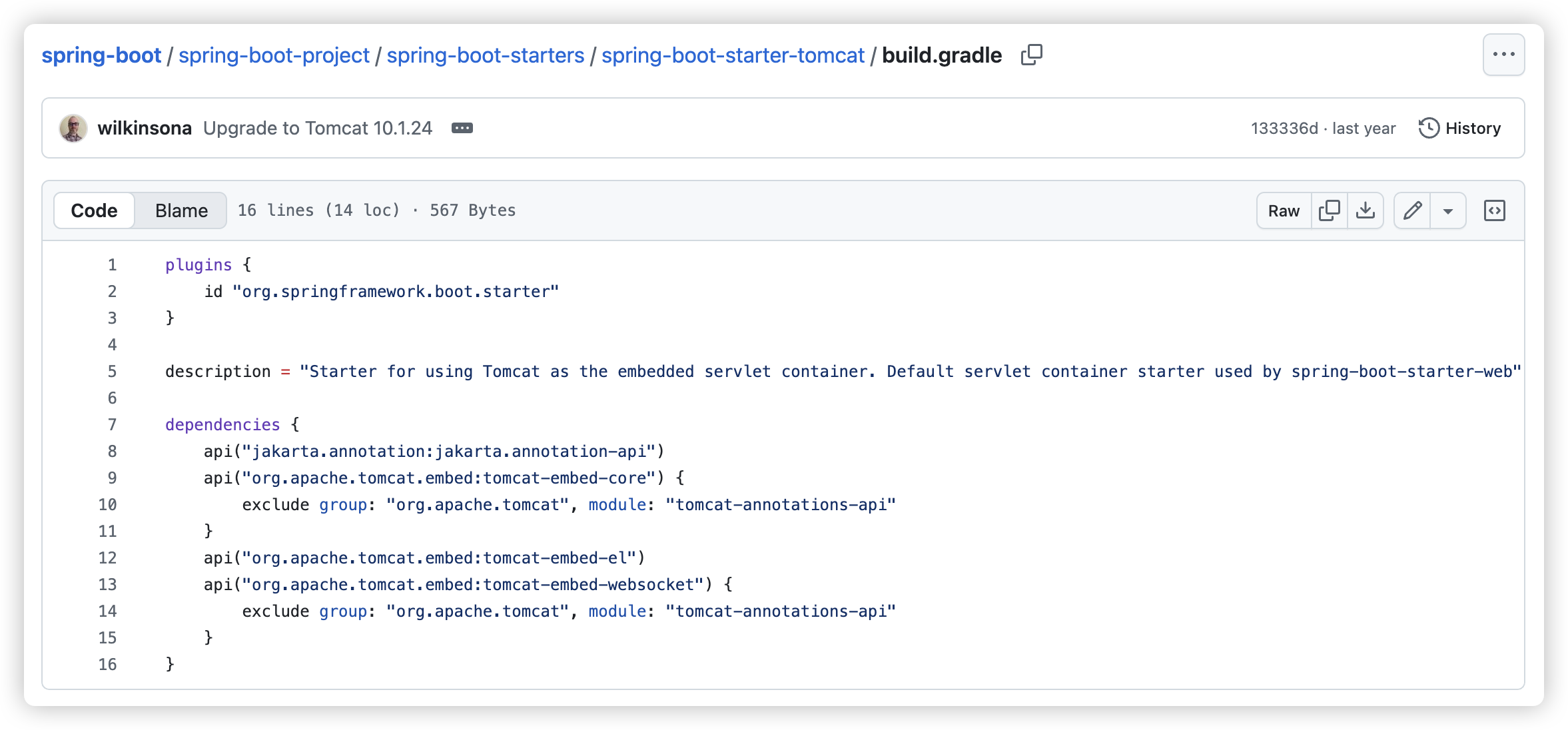 spring-boot-starter-tomcat-build-gradle